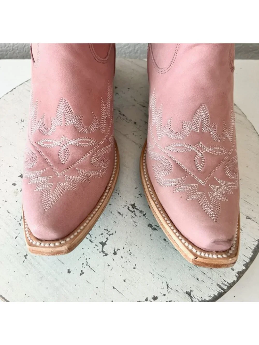 Lane LEXINGTON Over the Knee Pink Cowboy Boots Western Cowgirl Snip Toe Tall 7.5